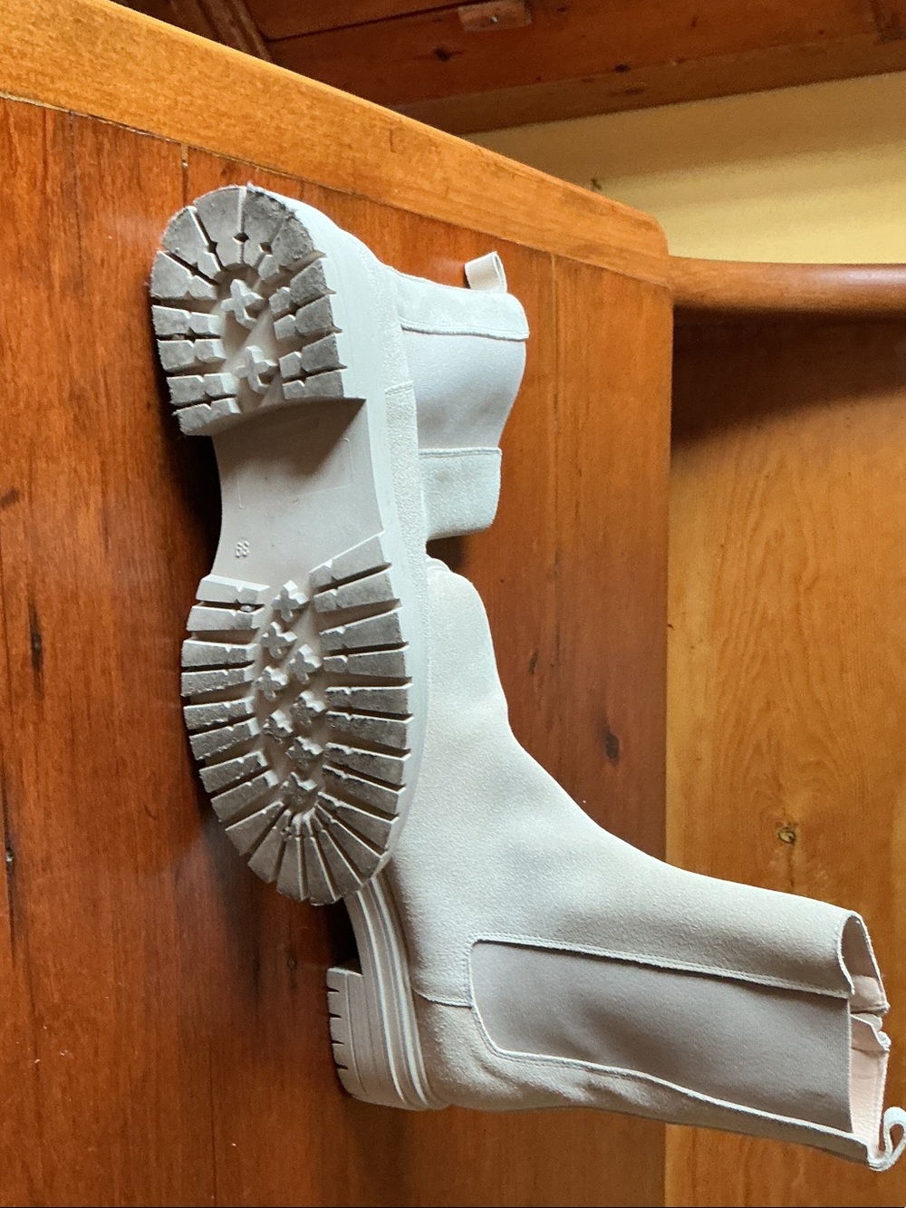 Suede Stone  coloured ankle boots